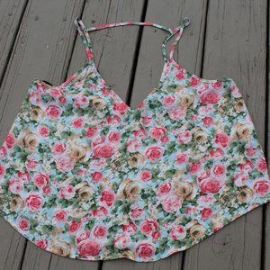 FOREVER 21 Floral  Pink/Green String tank S